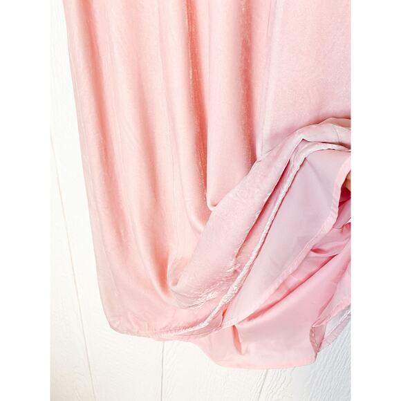 HVN 'Morgan' Blush Pink Silk Velvet Midi Dress US 4 NWT $795 - Picture 8 of 11
